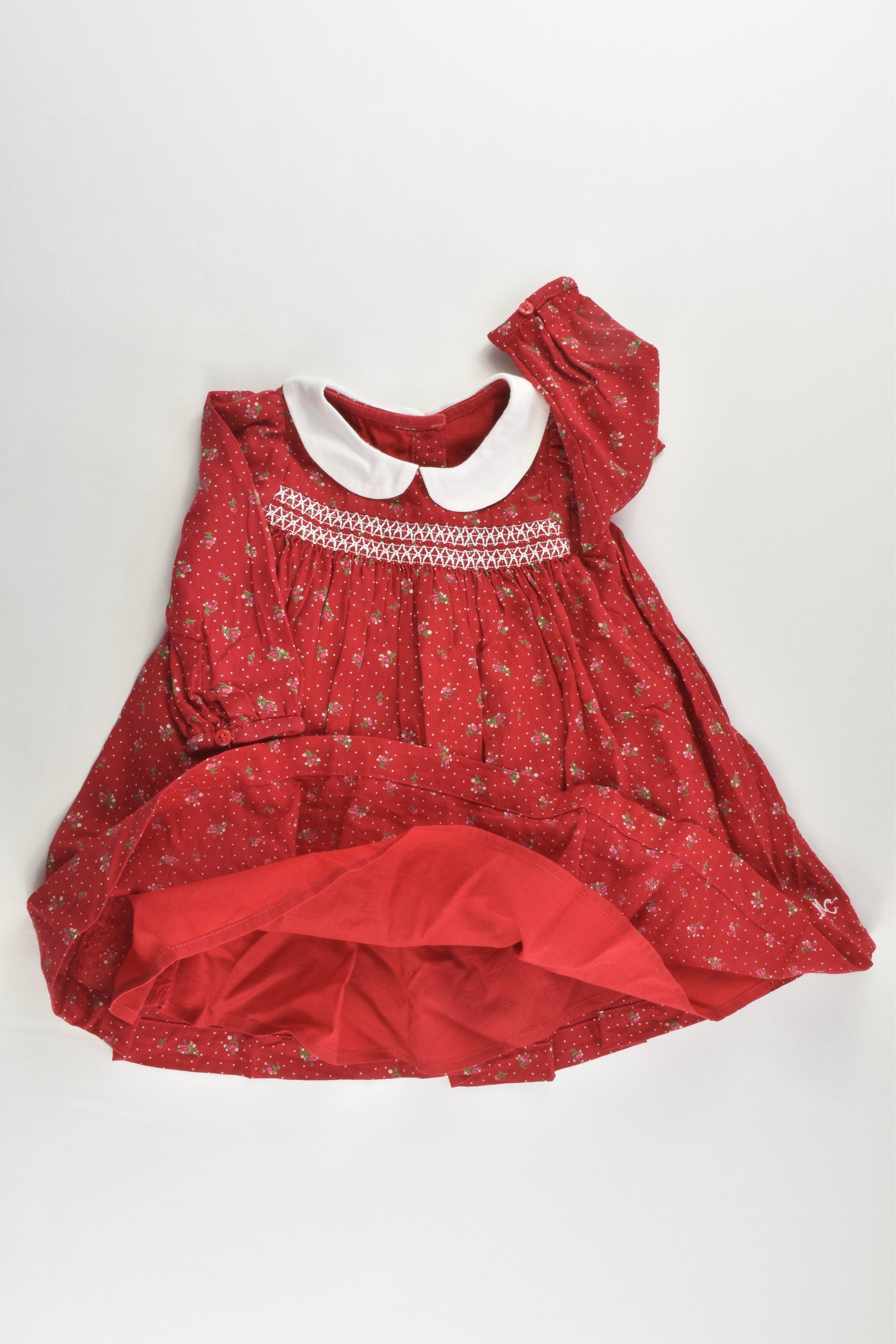 Mothercare Size 00 (3-6 months) Lined Smocked Dress