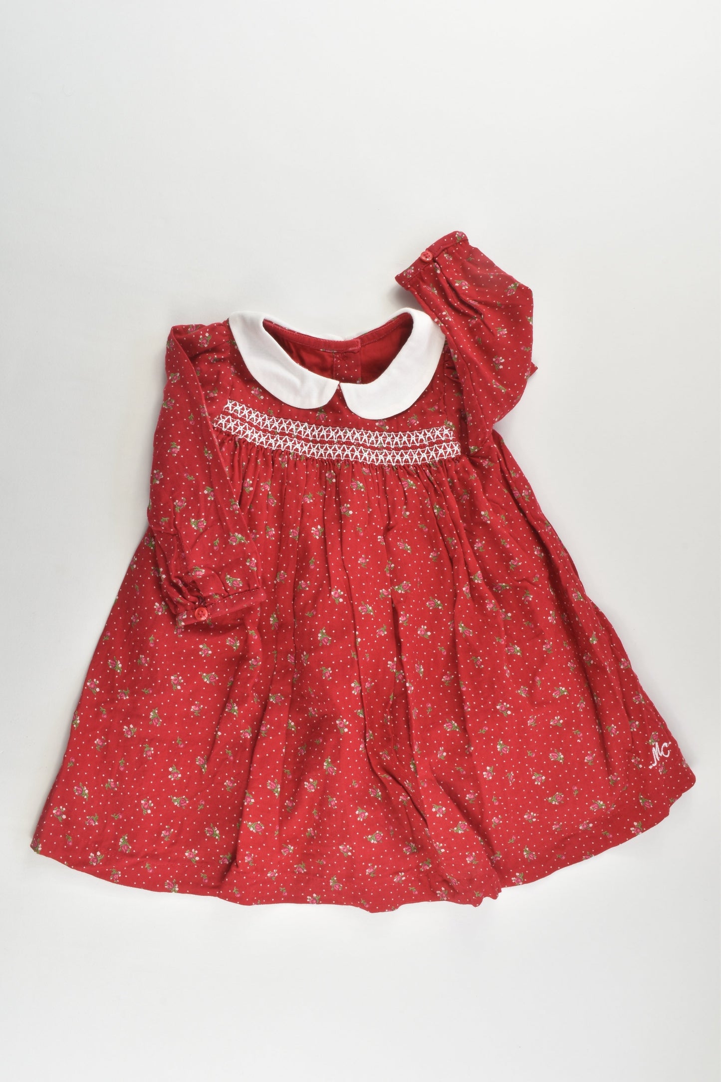 Mothercare Size 00 (3-6 months) Lined Smocked Dress