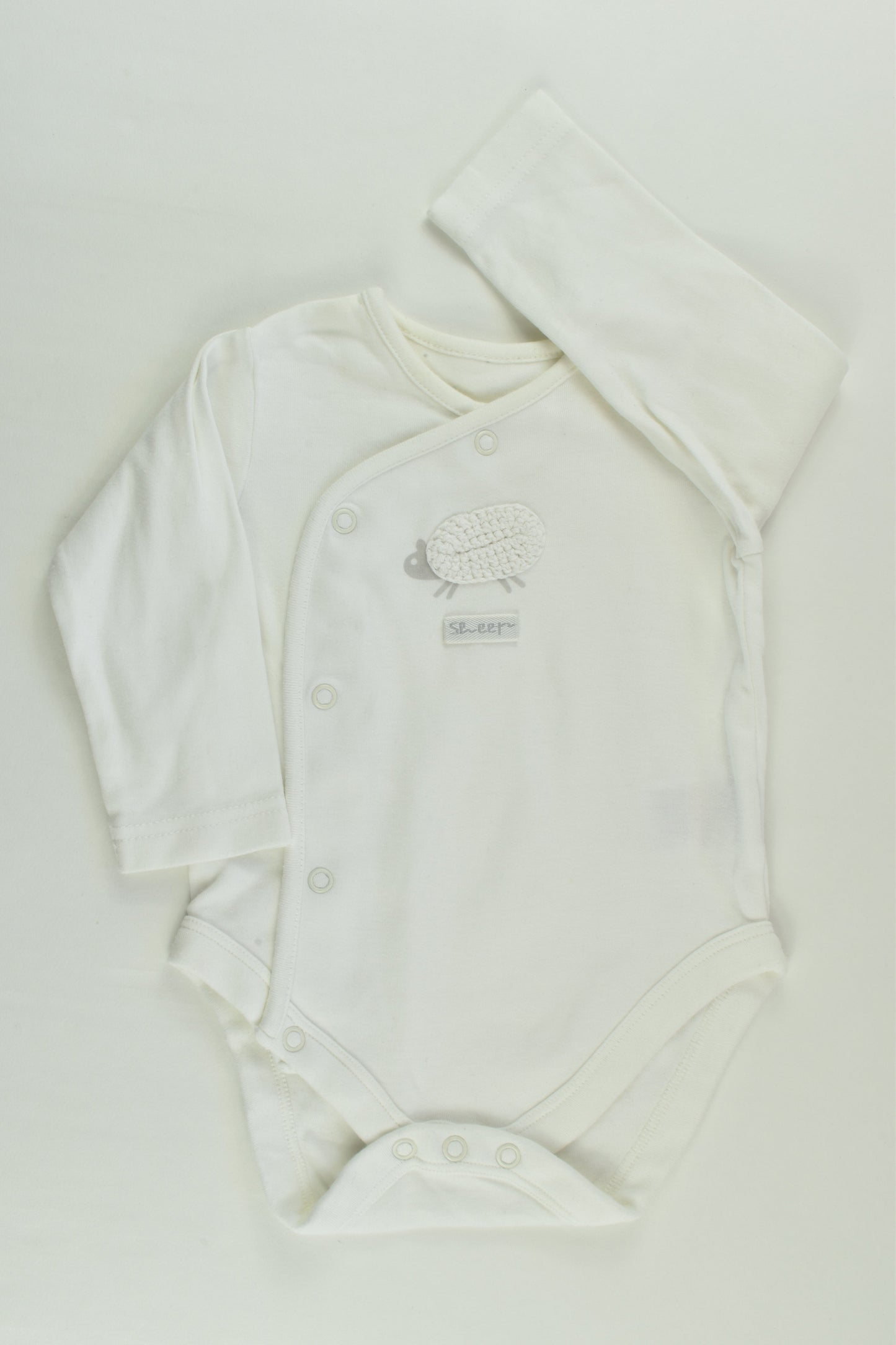 Mothercare Size 00 (3-6 months) Sheep Wrap Bodysuit