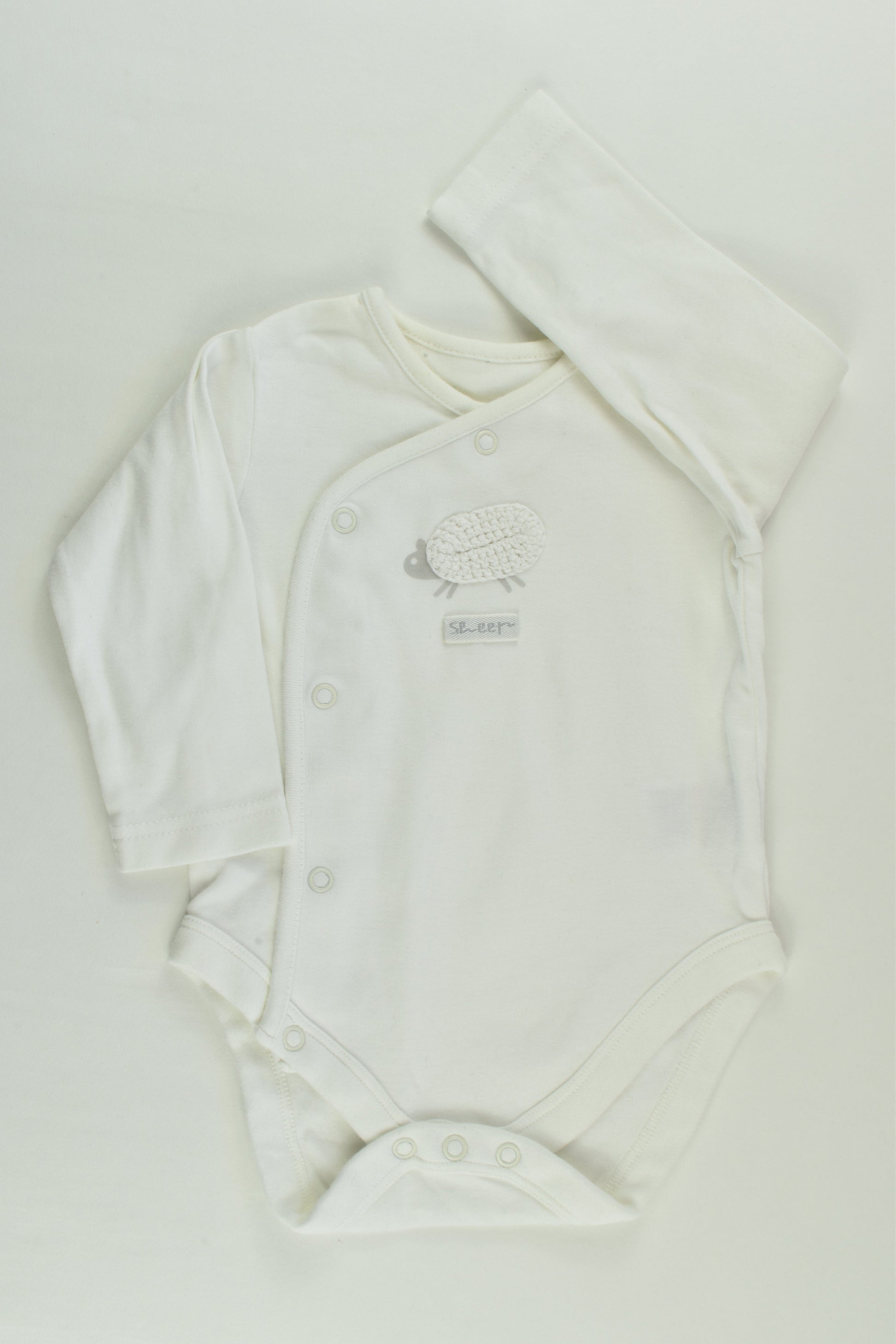 Mothercare Size 00 (3-6 months) Sheep Wrap Bodysuit