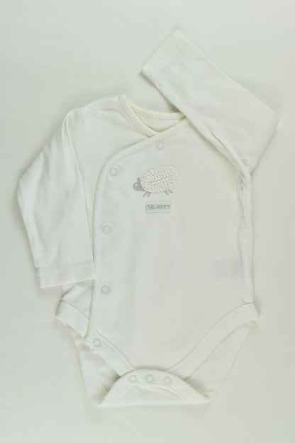 Mothercare Size 00 (3-6 months) Sheep Wrap Bodysuit