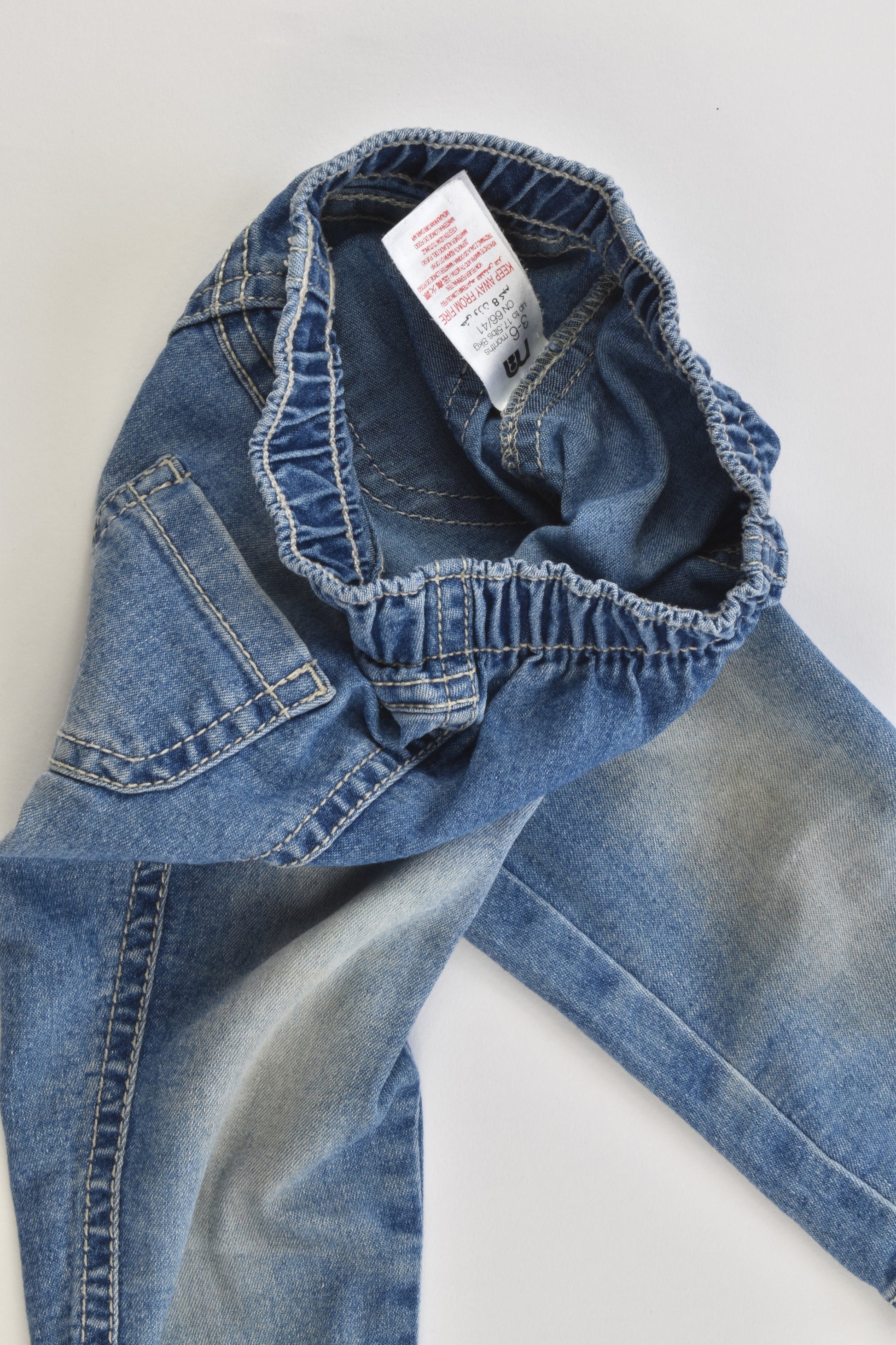 Mothercare Size 00 (3-6 months) Stretchy Lightweight Denim Pants