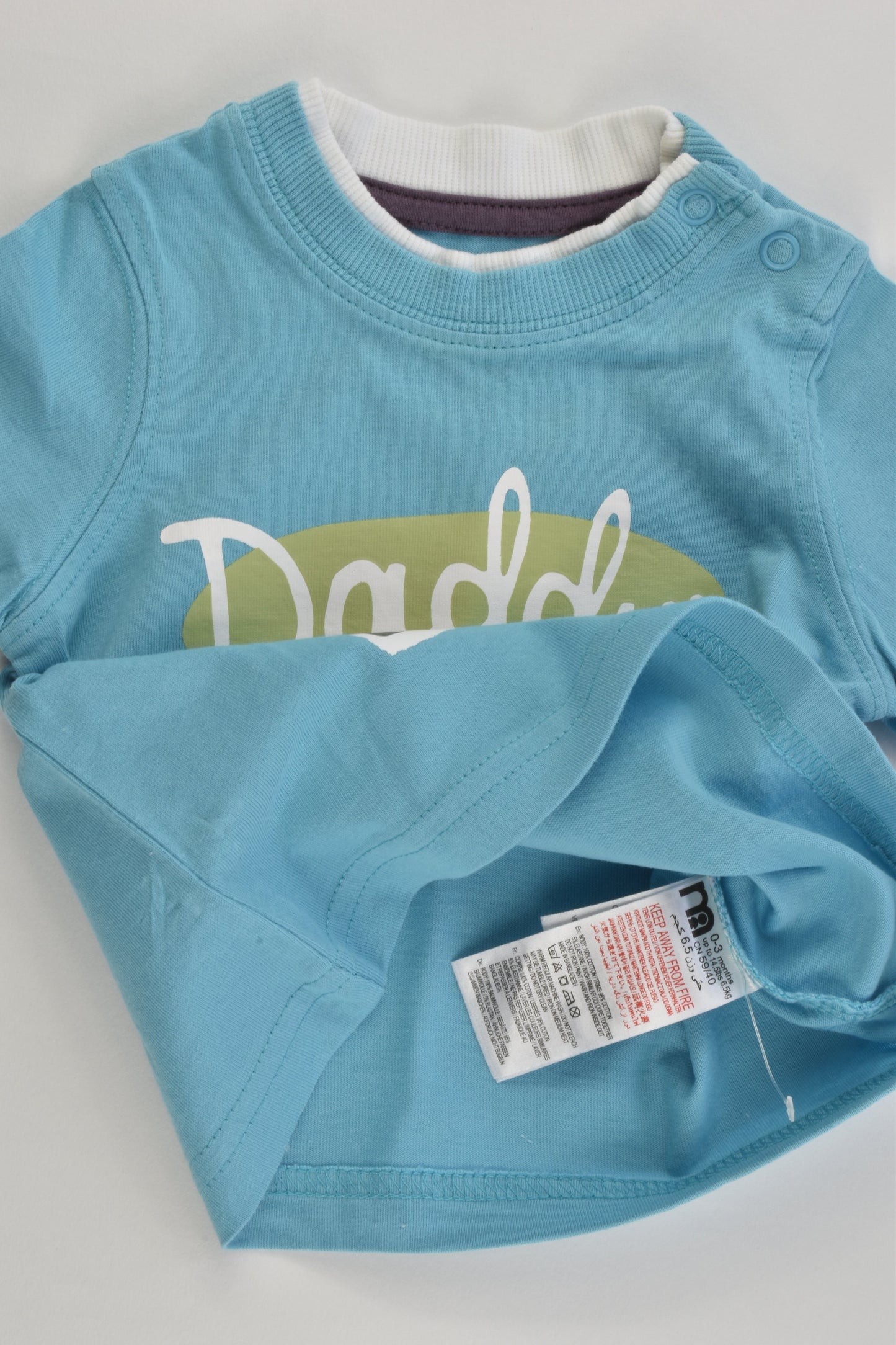 Mothercare Size 000 (0-3 months) 'Daddy's Little Hero' T-shirt