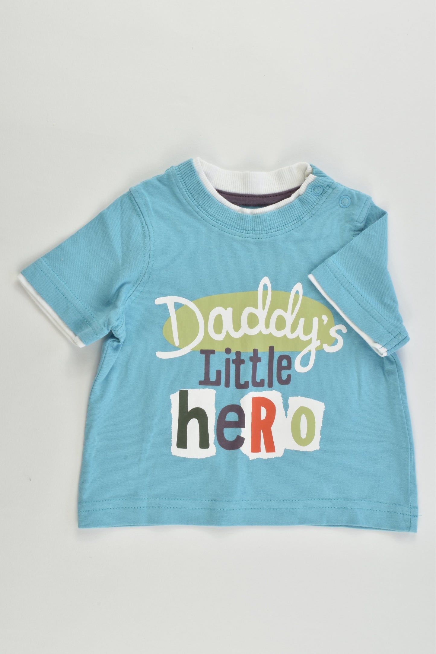 Mothercare Size 000 (0-3 months) 'Daddy's Little Hero' T-shirt