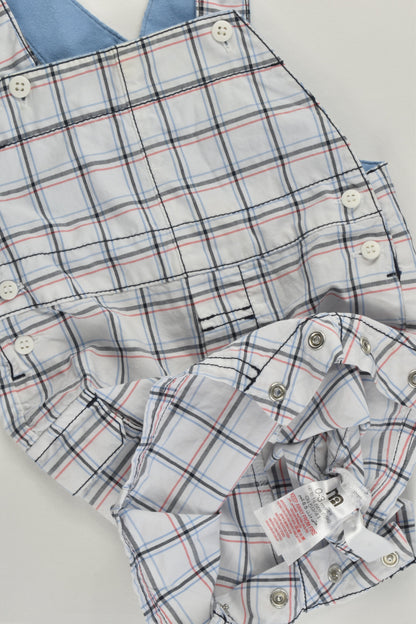 Mothercare Size 000 (0-3 months) Lightweight Checked Short Overalls