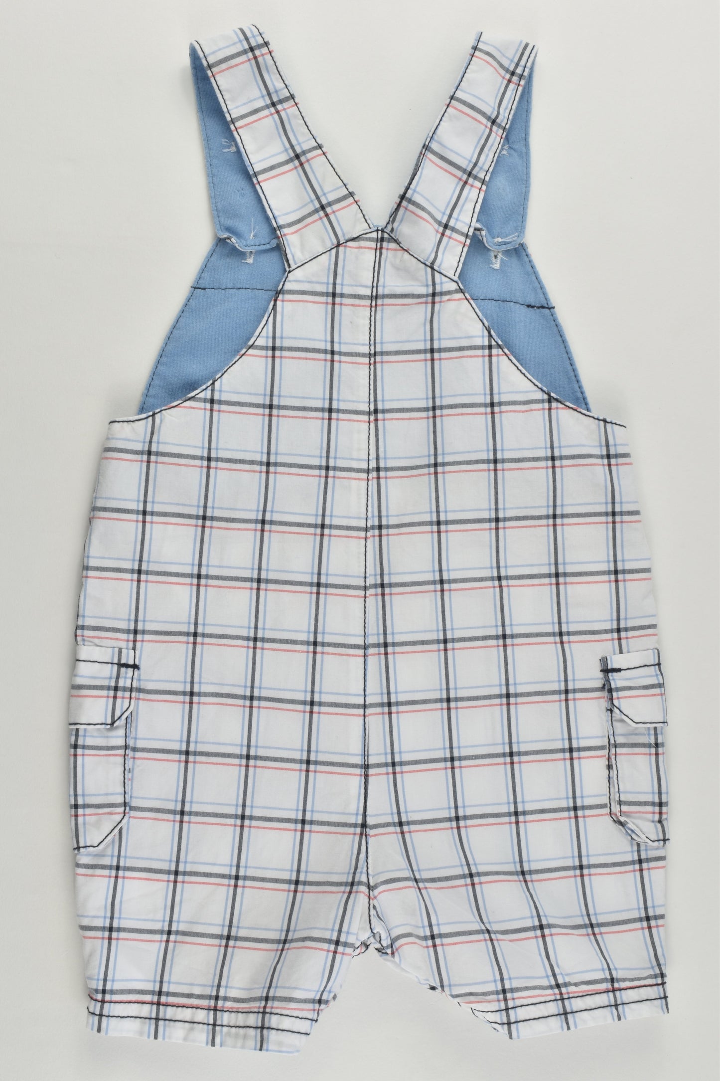 Mothercare Size 000 (0-3 months) Lightweight Checked Short Overalls