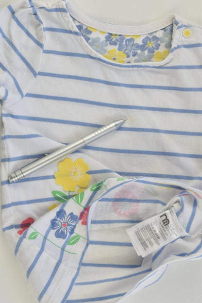 Mothercare Size 1 (12-18 months) Stripes and Flowers T-shirt
