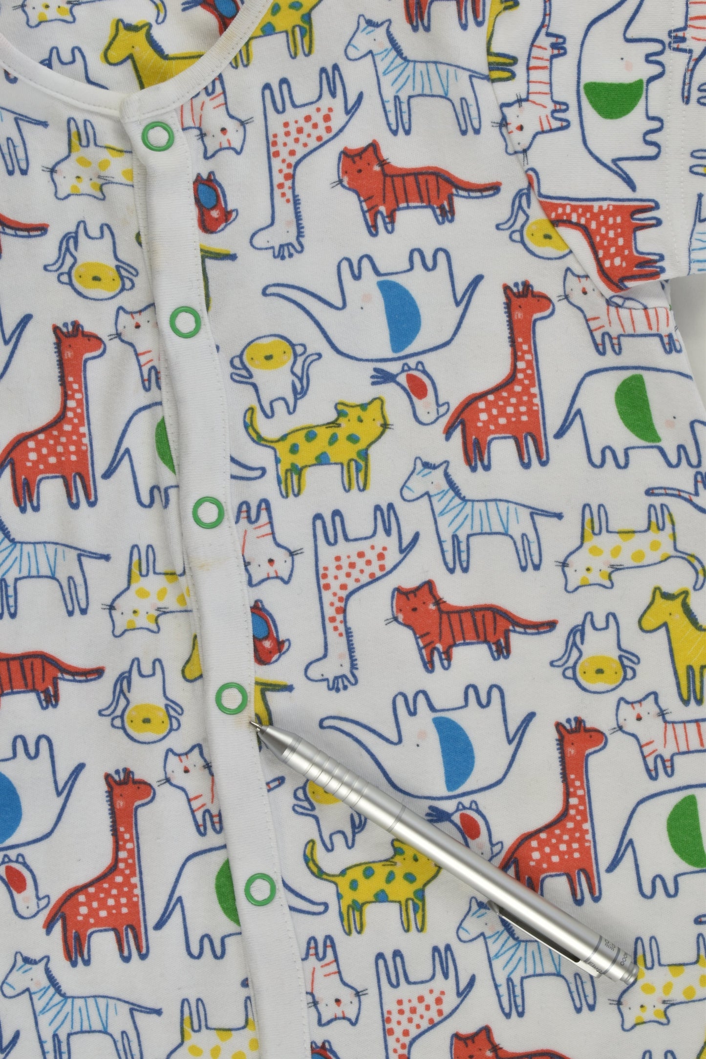 Mothercare Size 1-2 (90 cm) Colourful Animals Short Romper