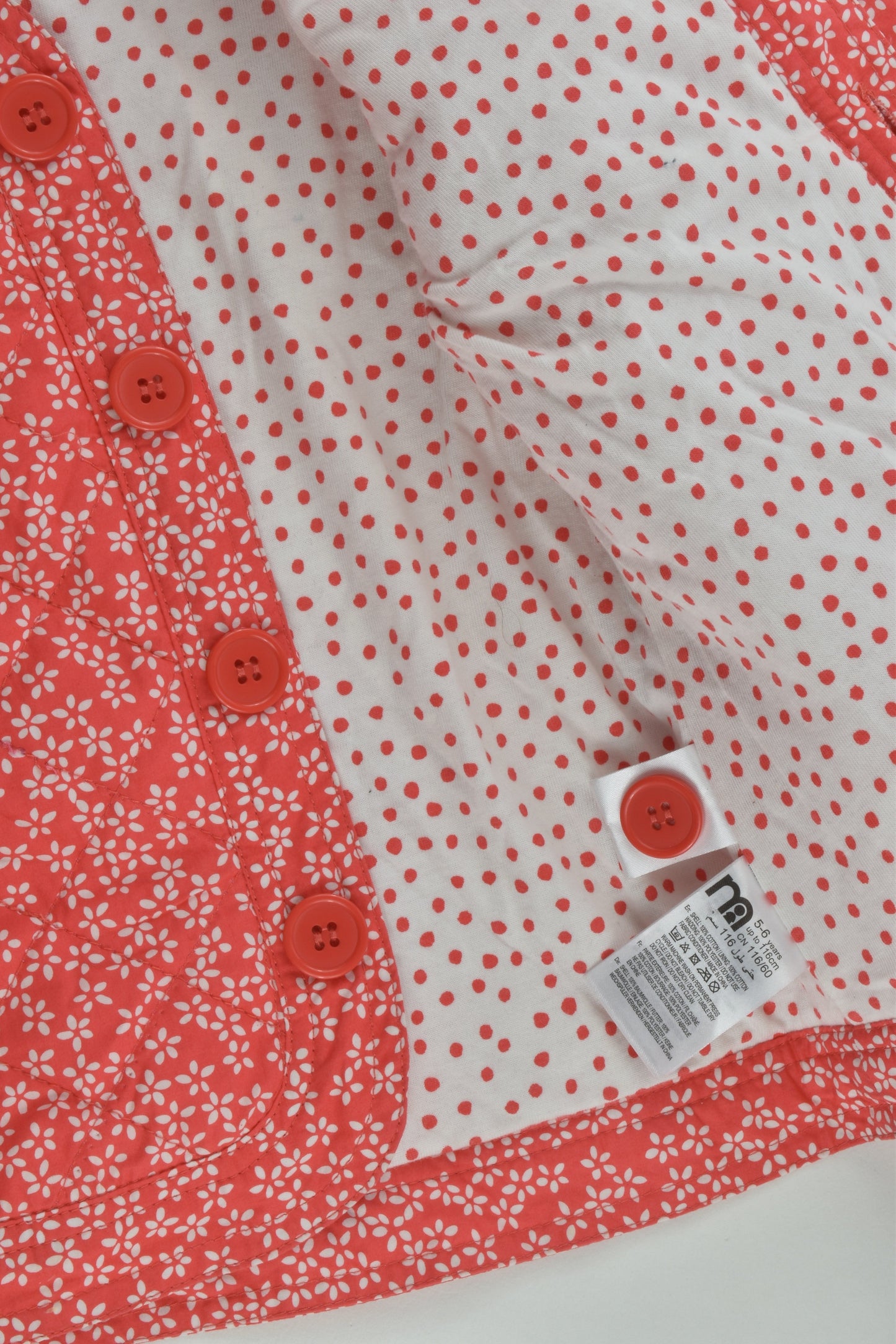 Mothercare Size 5-6 Flowers/Polka Dots Jacket