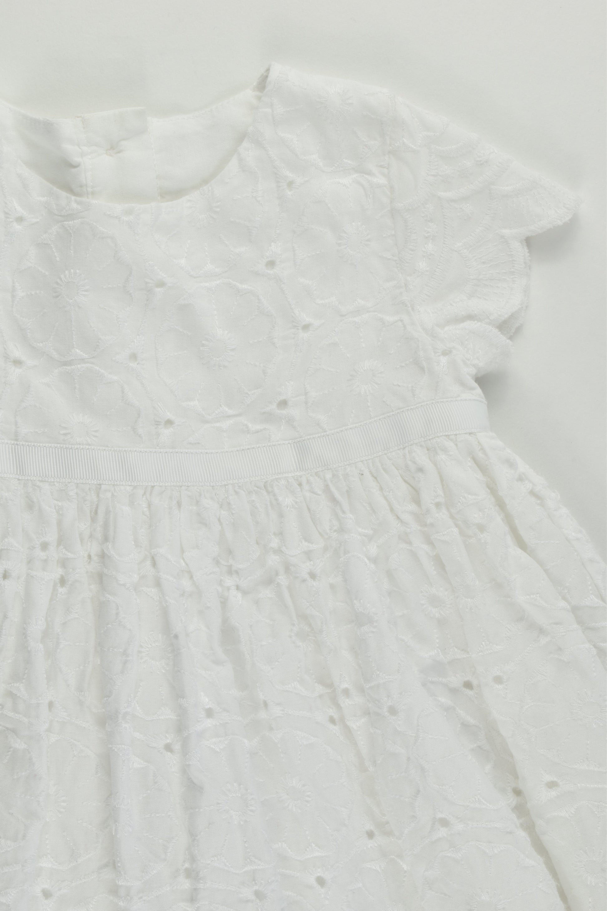 M&S Size 0 (6-9 months, 72 cm) Lined Lace Dress with Matching Bloomers