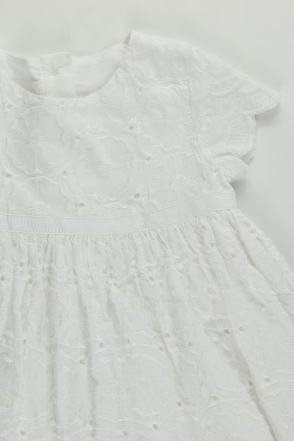 M&S Size 0 (6-9 months, 72 cm) Lined Lace Dress with Matching Bloomers