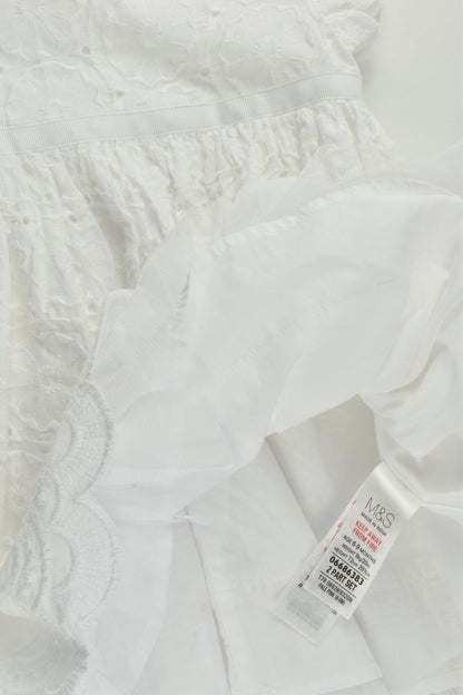M&S Size 0 (6-9 months, 72 cm) Lined Lace Dress with Matching Bloomers