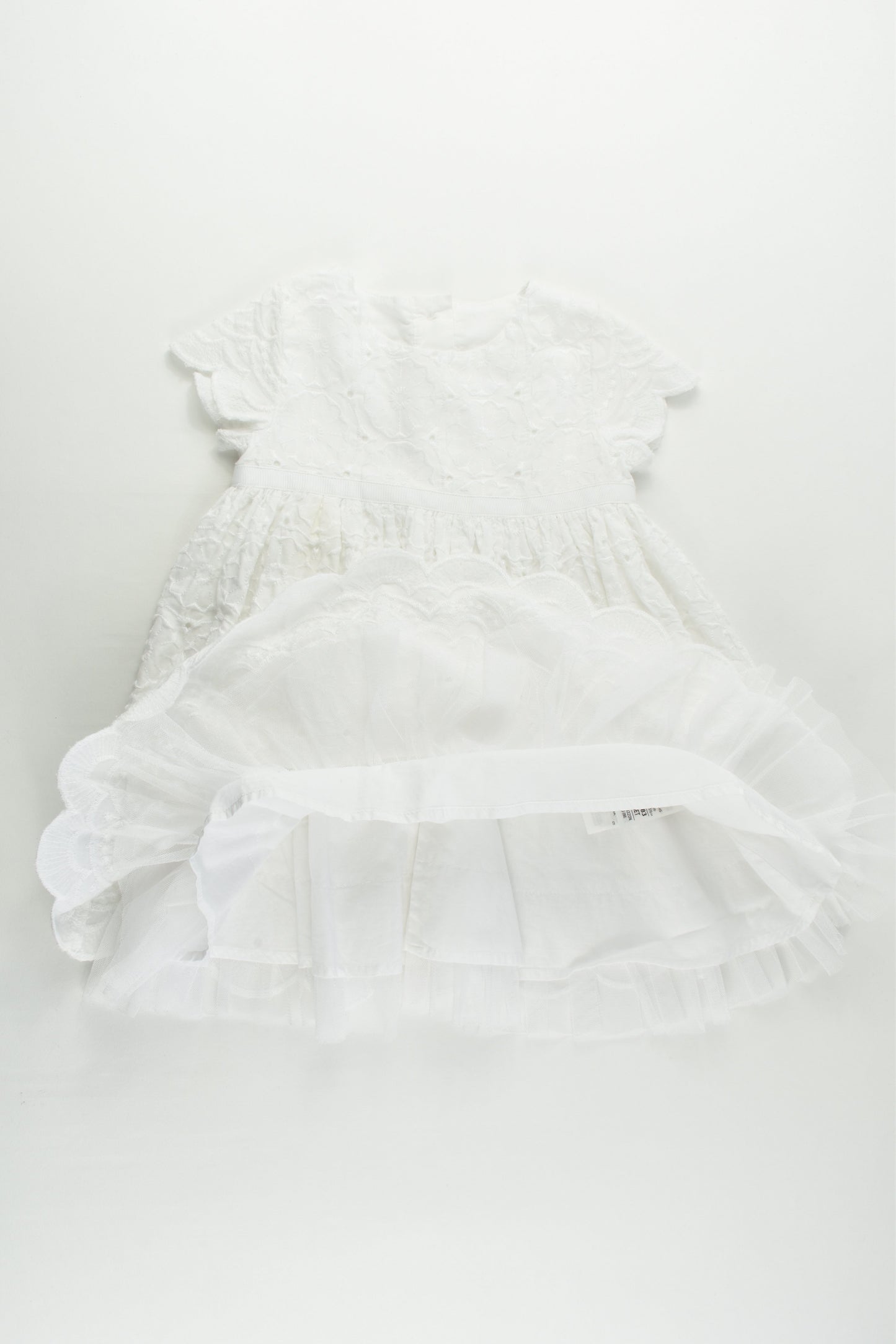 M&S Size 0 (6-9 months, 72 cm) Lined Lace Dress with Matching Bloomers