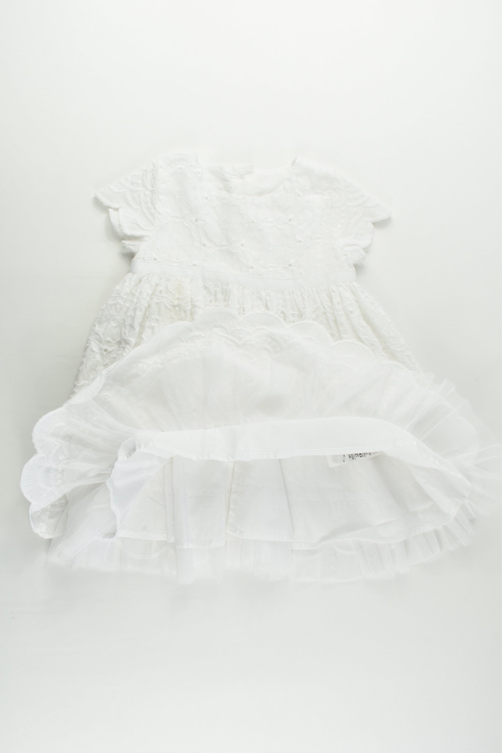 M&S Size 0 (6-9 months, 72 cm) Lined Lace Dress with Matching Bloomers