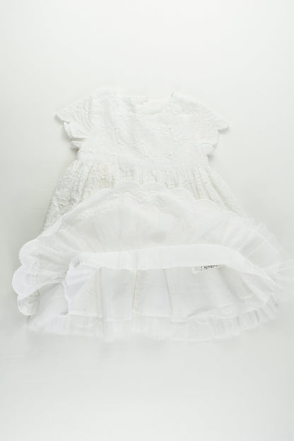 M&S Size 0 (6-9 months, 72 cm) Lined Lace Dress with Matching Bloomers
