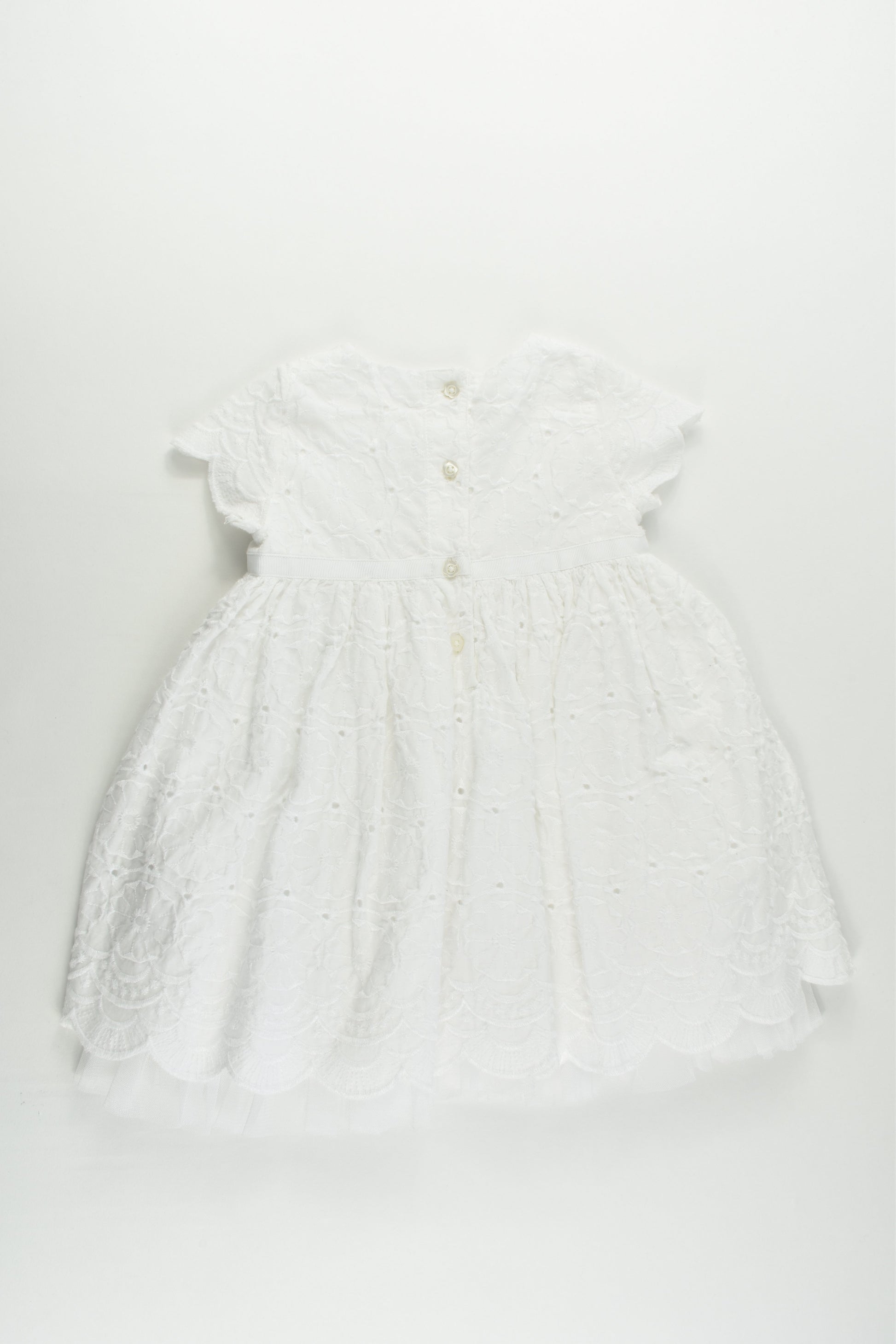 M&S Size 0 (6-9 months, 72 cm) Lined Lace Dress with Matching Bloomers