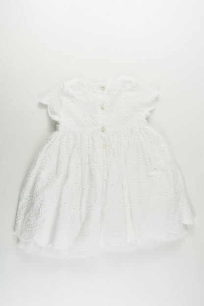M&S Size 0 (6-9 months, 72 cm) Lined Lace Dress with Matching Bloomers