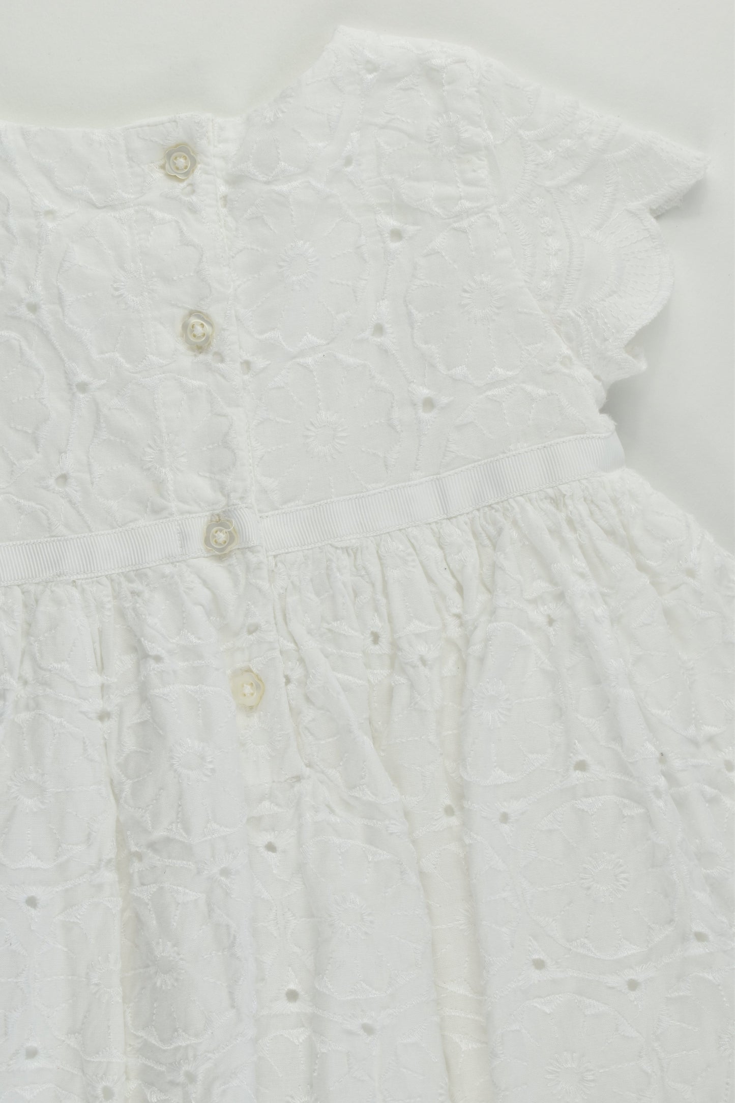 M&S Size 0 (6-9 months, 72 cm) Lined Lace Dress with Matching Bloomers