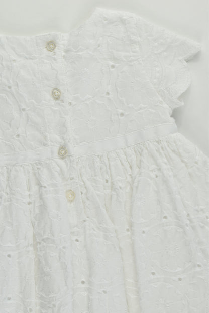 M&S Size 0 (6-9 months, 72 cm) Lined Lace Dress with Matching Bloomers