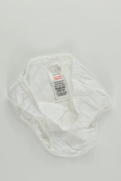 M&S Size 0 (6-9 months, 72 cm) Lined Lace Dress with Matching Bloomers
