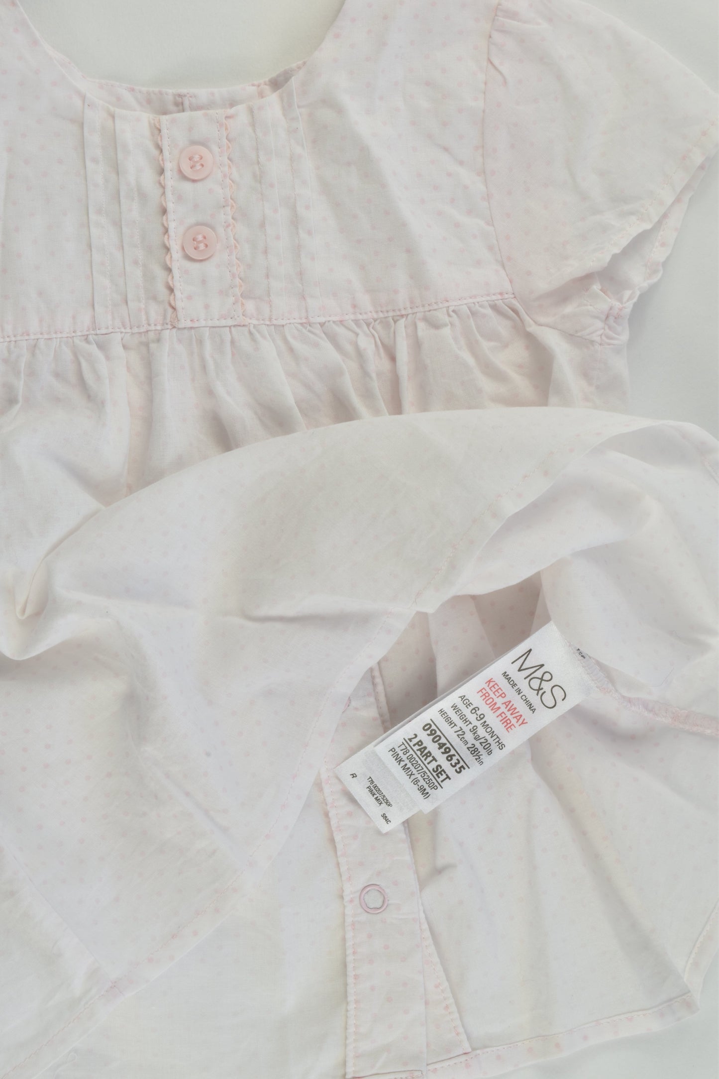 M&S Size 0 (6-9 months) Pink Mix Blouse