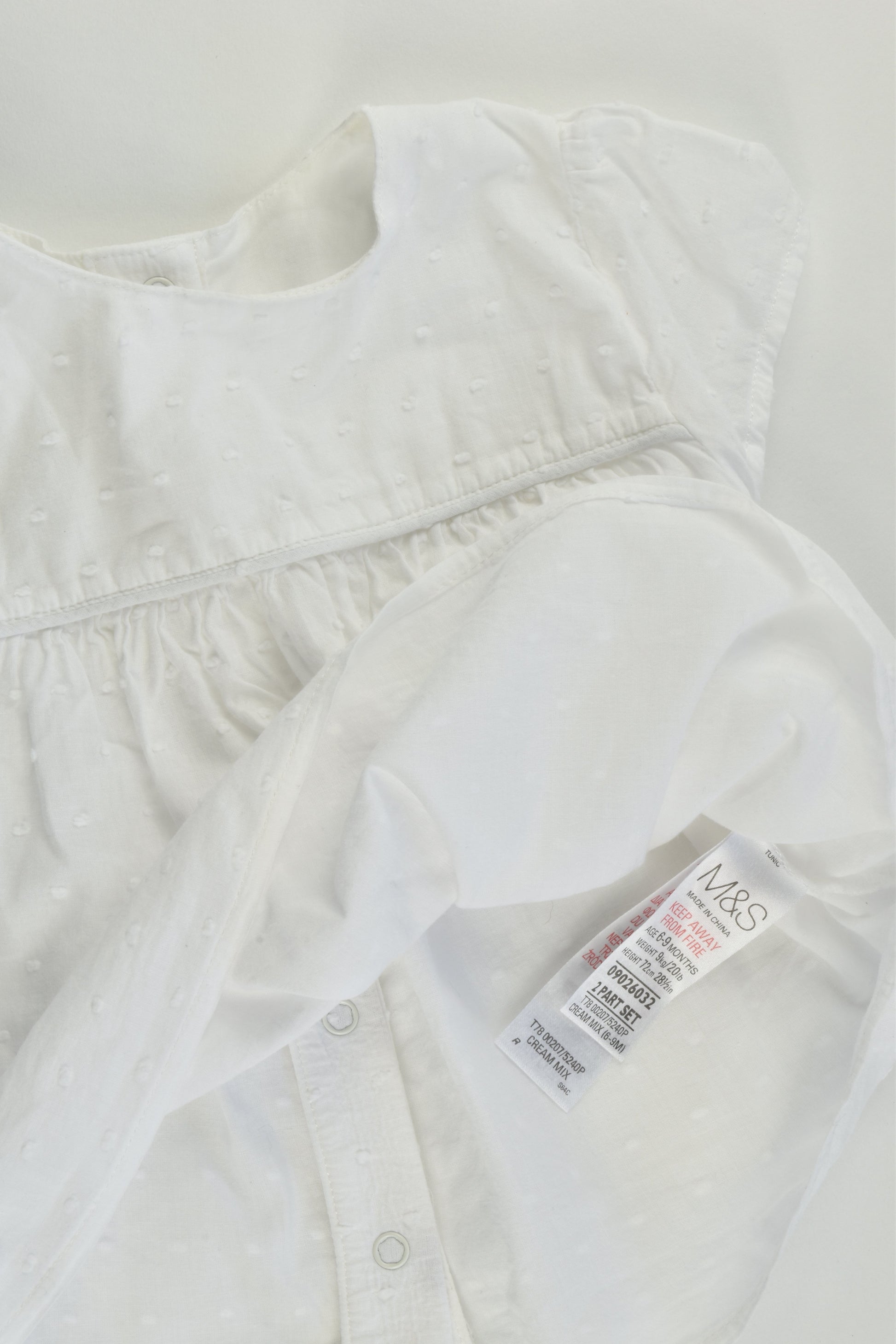 M&S Size 0 (6-9 months) White Blouse