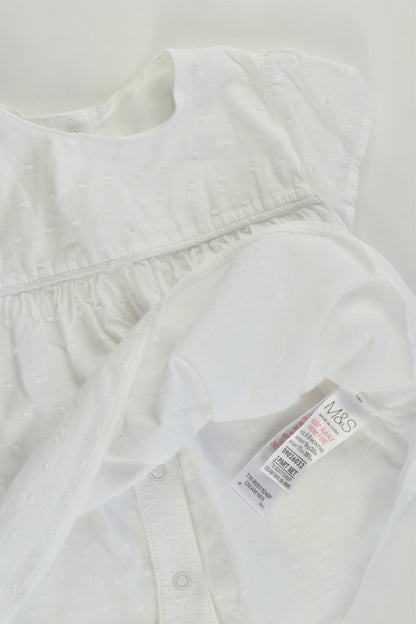 M&S Size 0 (6-9 months) White Blouse