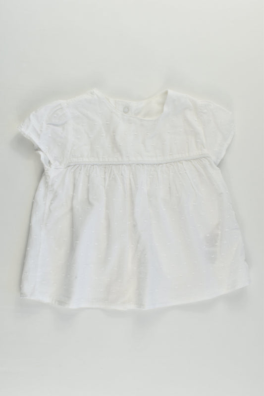 M&S Size 0 (6-9 months) White Blouse