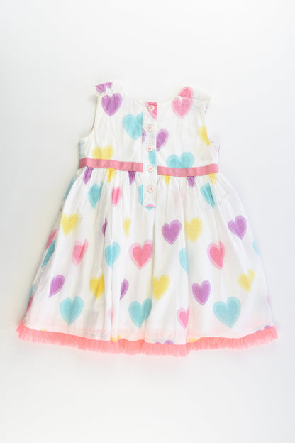 M&S Size 0 (9-12 months, 76 cm) Lined Love Hearts Dress