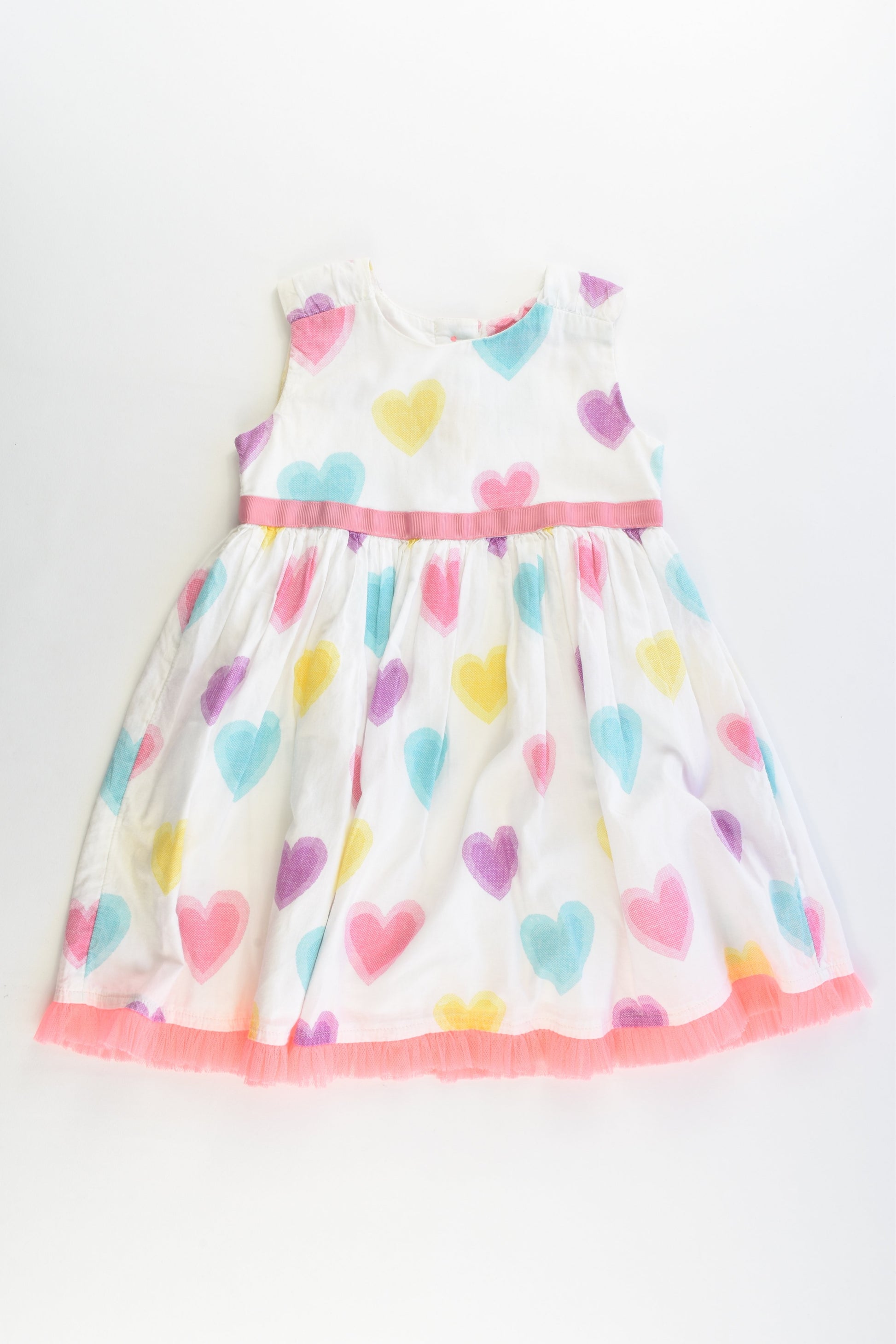 M&S Size 0 (9-12 months, 76 cm) Lined Love Hearts Dress