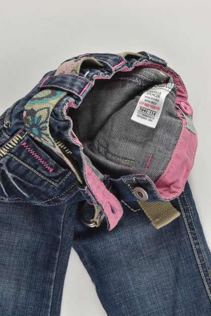 M&S Size 0 (9-12 months) Denim Pants with Belt