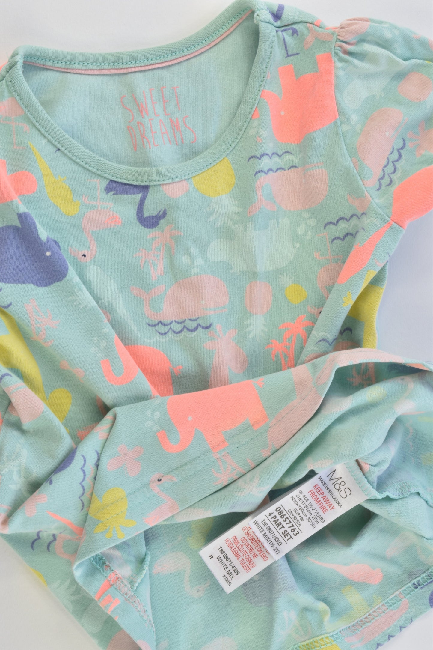 M&S Size 1-2 (90 cm) Animals T-shirt