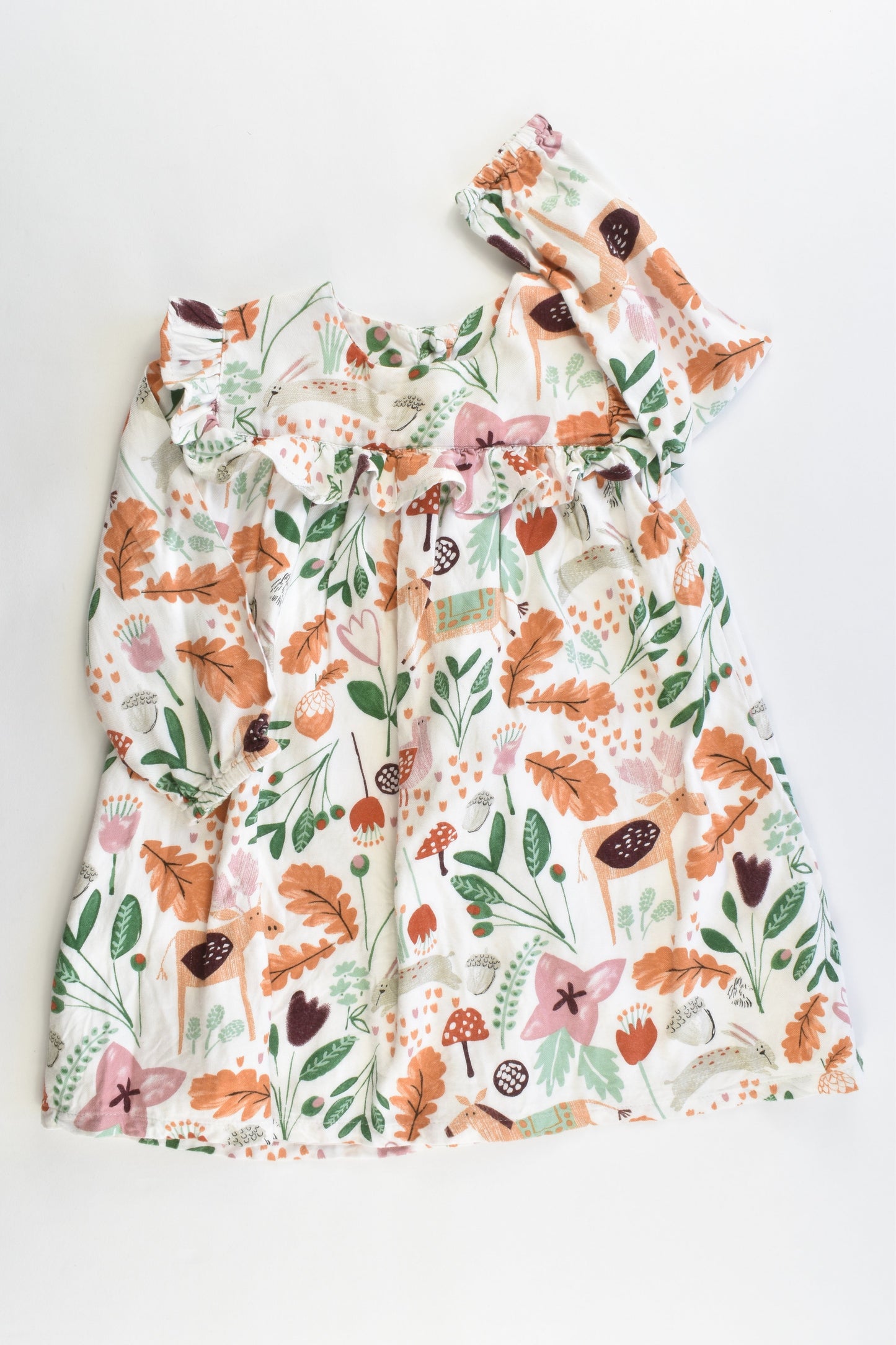 M&S Size 12-18 months Forest Lined Dress and Matching Tights