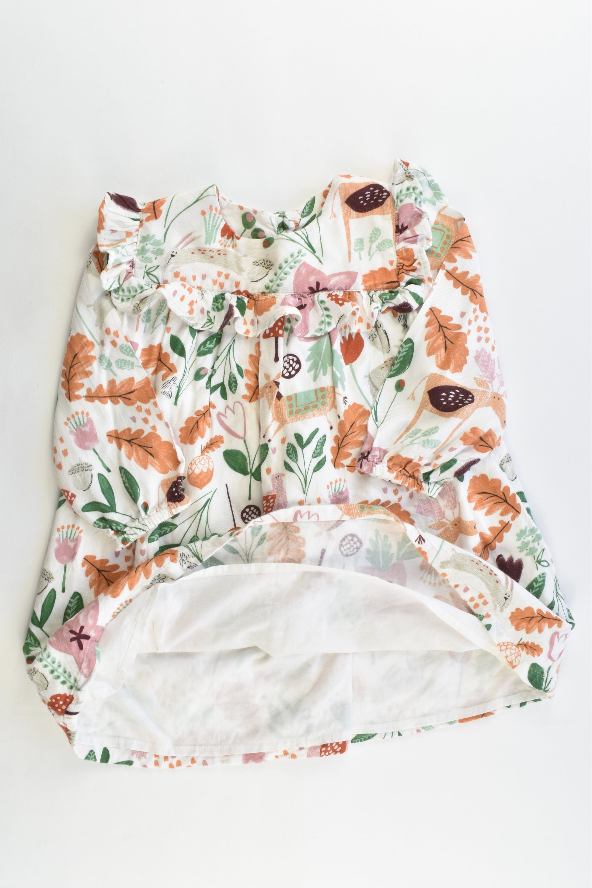 M&S Size 12-18 months Forest Lined Dress and Matching Tights