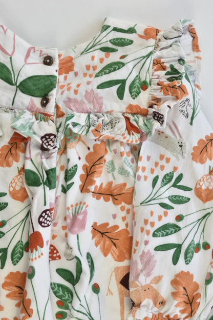 M&S Size 12-18 months Forest Lined Dress and Matching Tights