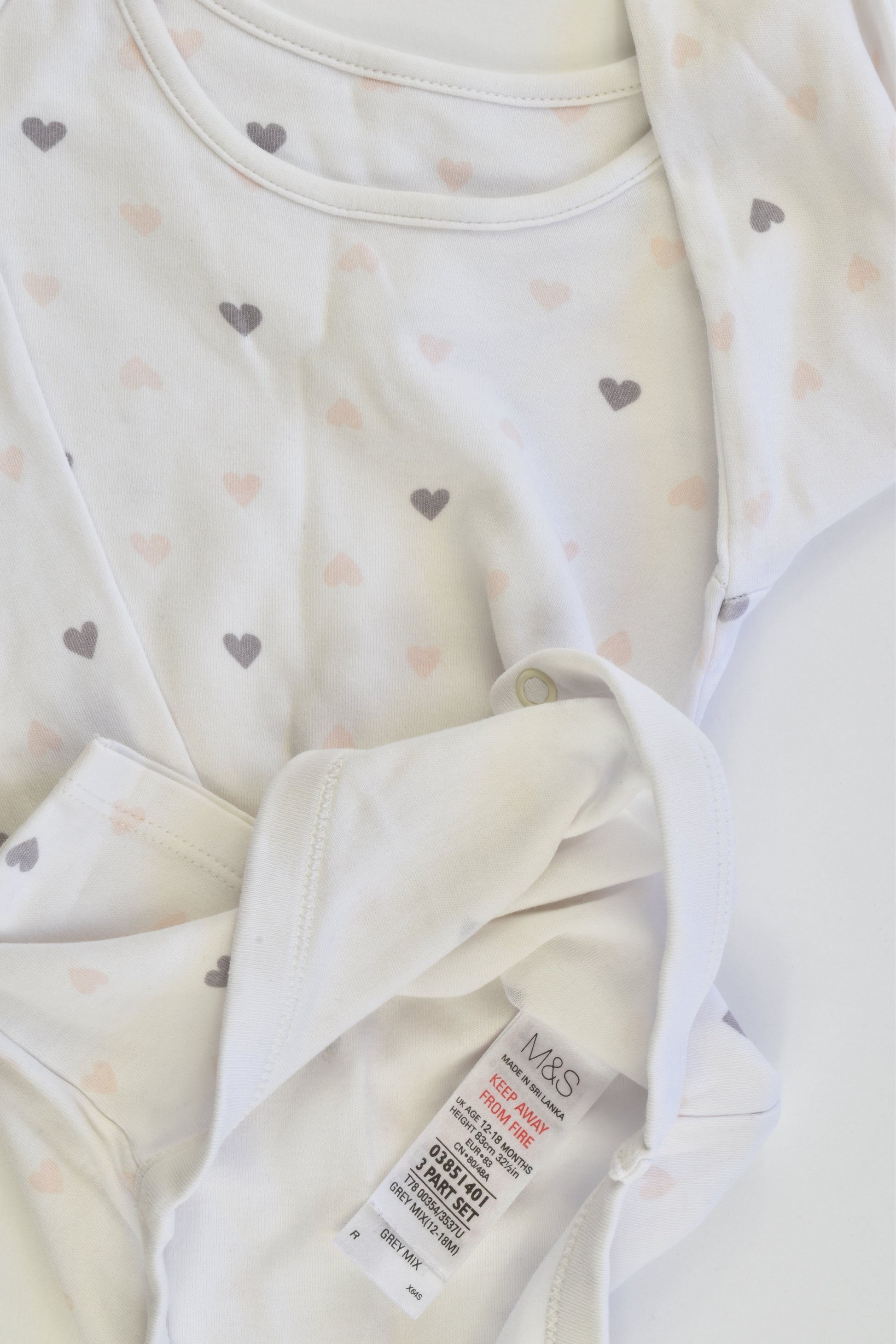M&S Size 12-18 months Soft Cord Dress, Bodysuit and Tights