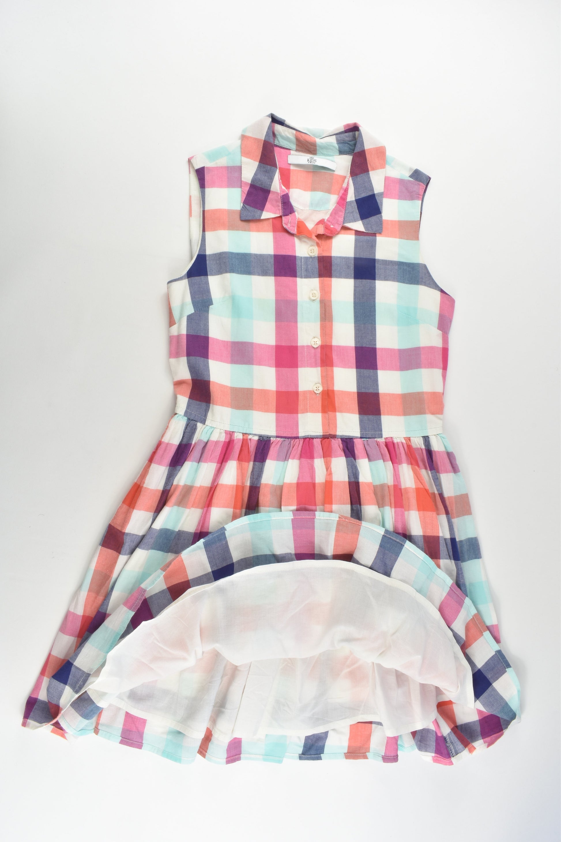 M&S Size 9-10 Lined Checked Dress