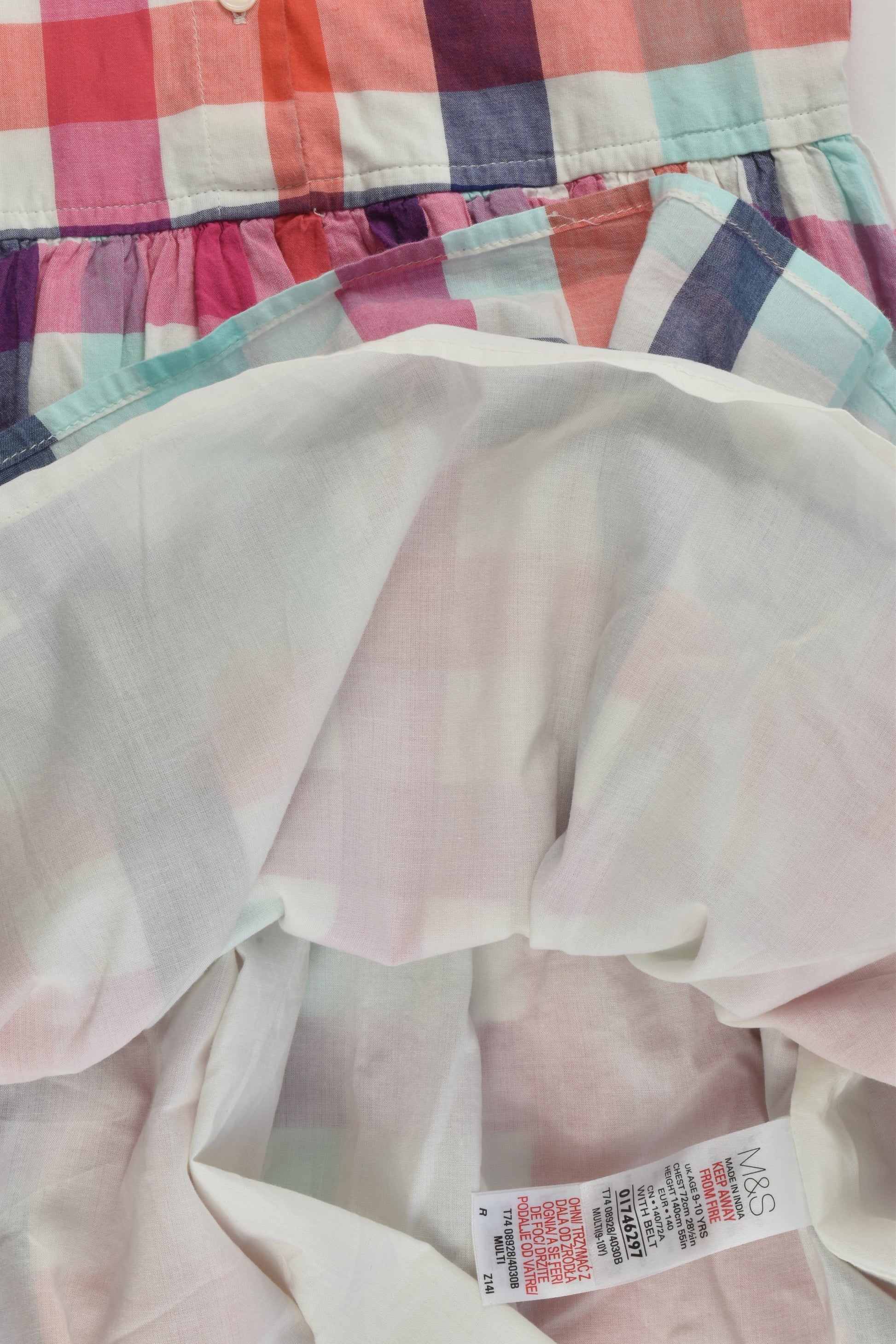 M&S Size 9-10 Lined Checked Dress