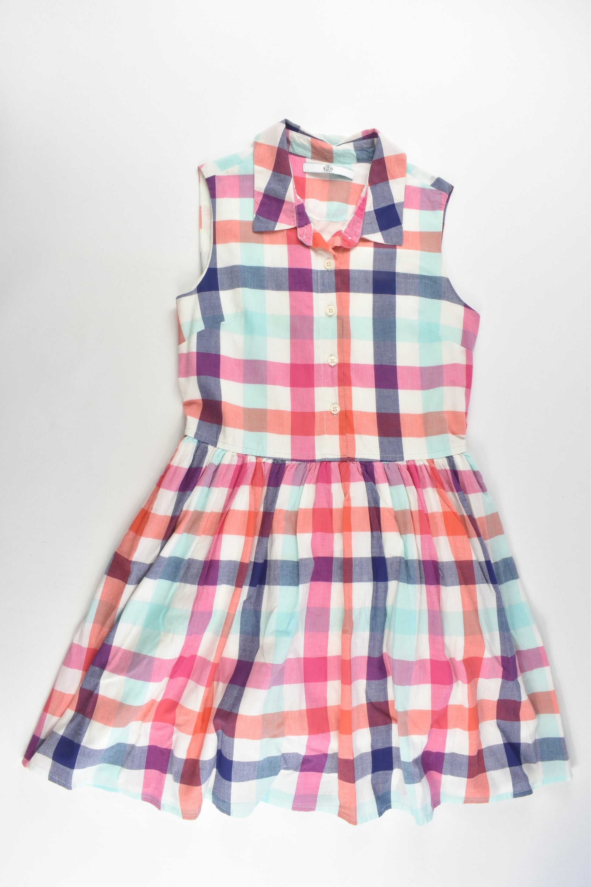 M&S Size 9-10 Lined Checked Dress