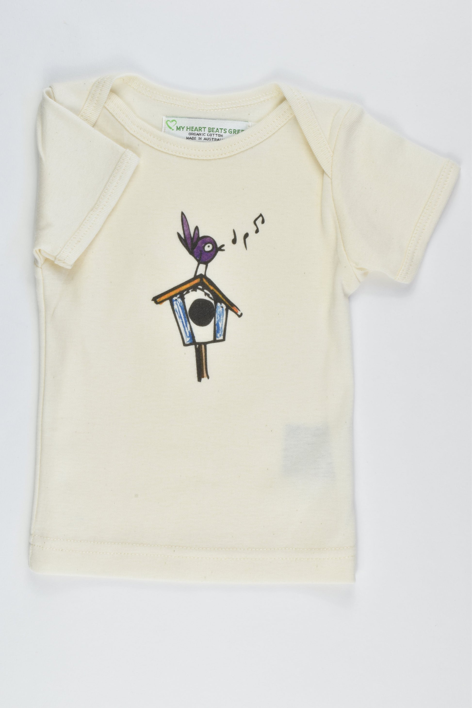 My Heart Beats Green Organic Size 6-12 months T-shirt