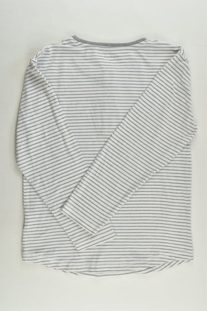 Mywear Size 7 (122 cm) Striped Three Buttons Top