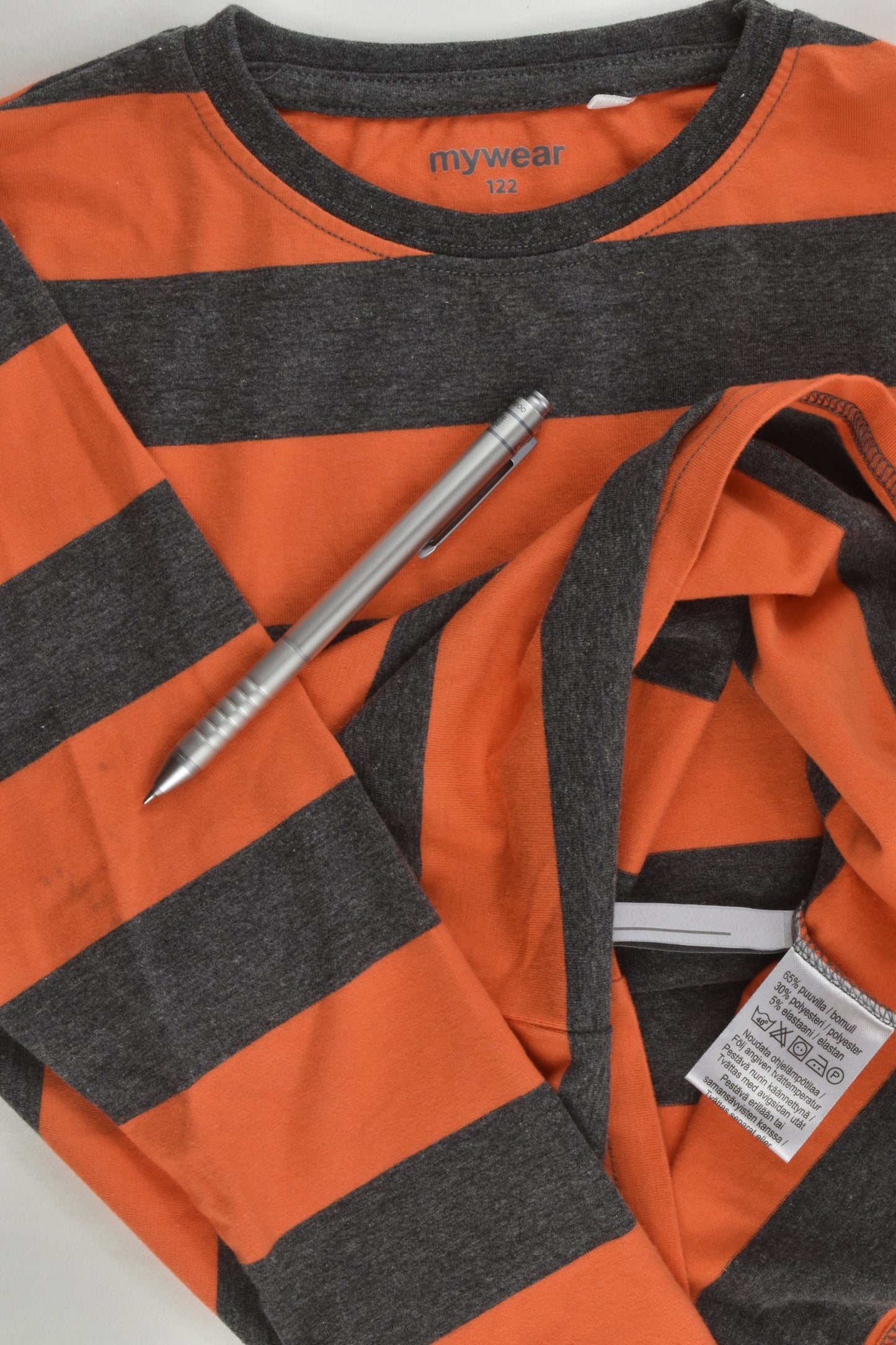 Mywear Size 7 (122 cm) Striped Top