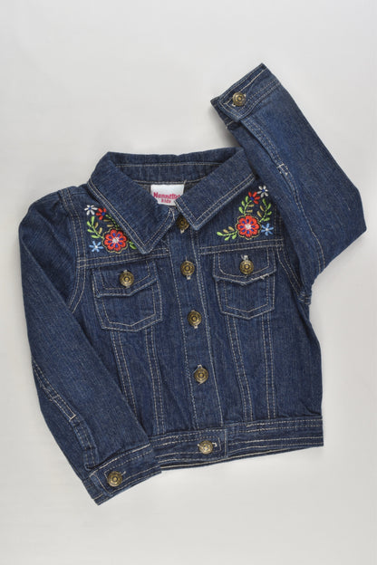 Nannette Kids Size 3 Denim Jacket with Floral Embroidery