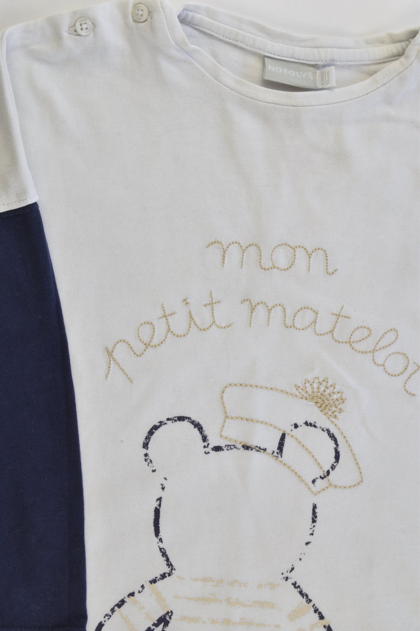 Natalys (France) Size 3 (36 months, 96 cm) "Mon Petit Matelot" Sailor Teddy Top
