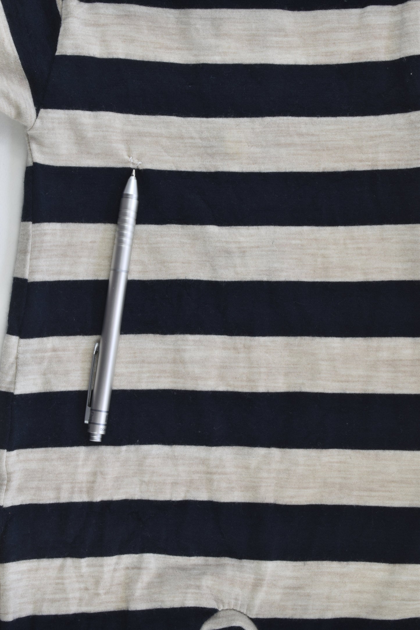 Nature Baby Size 00 (3-6 months) Striped Footed Merino Romper