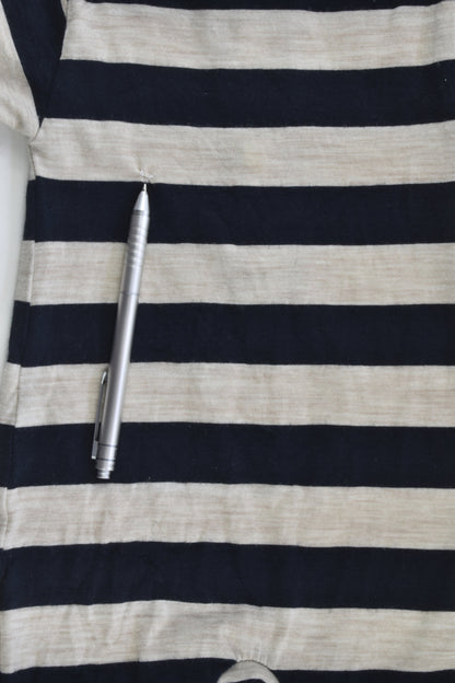 Nature Baby Size 00 (3-6 months) Striped Footed Merino Romper
