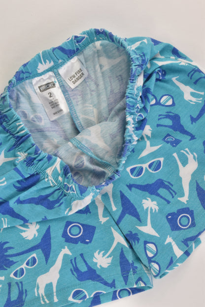 Neon Size 2 Giraffes, Palm Trees and Cameras Shorts