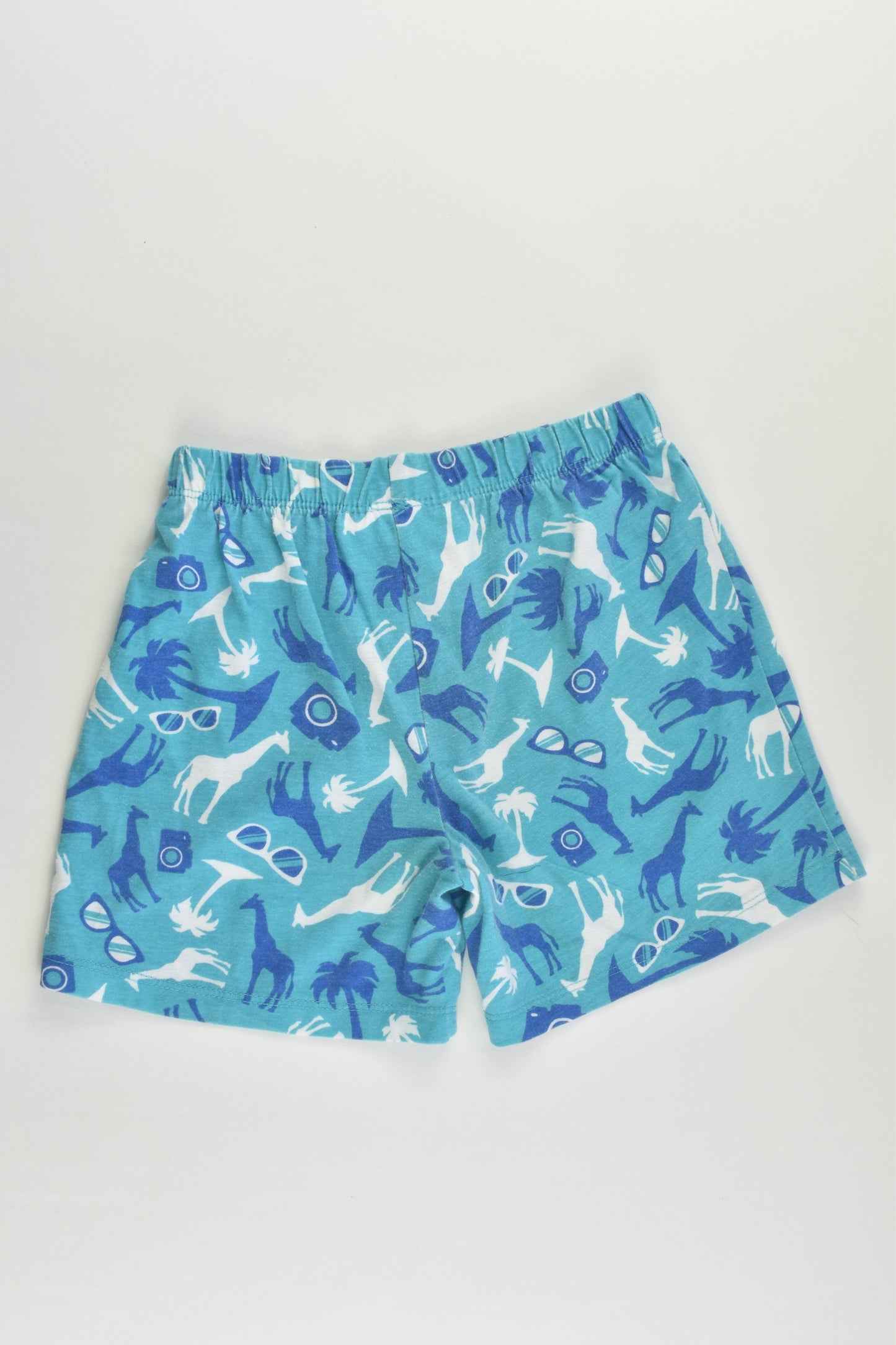 Neon Size 2 Giraffes, Palm Trees and Cameras Shorts