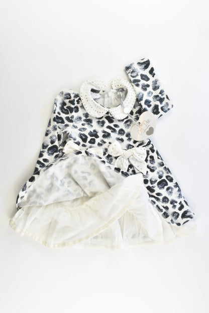 NEW A Dee Size 0 (9 months, 74 cm) Snow Leopard Lined Dress