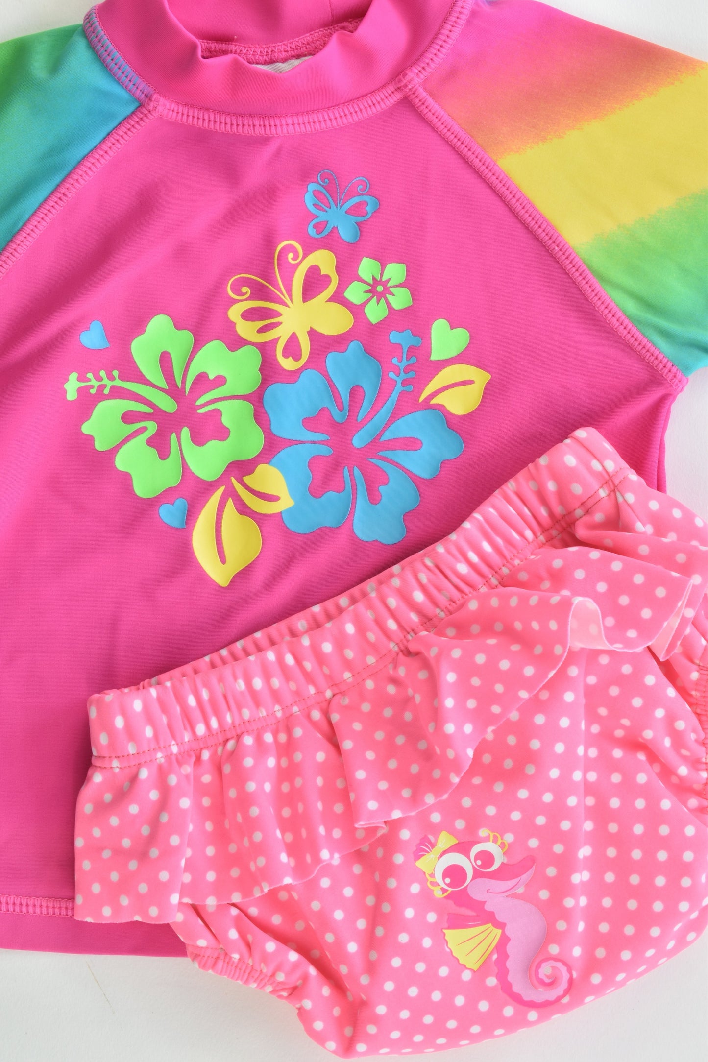 NEW All 4 Me Size 0 Rashie Top and Baby Berry Size 00 Swim Nappy